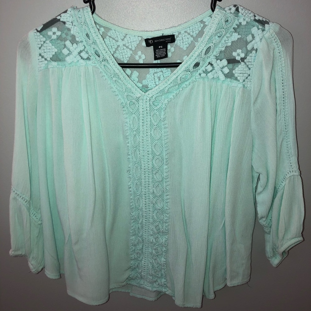 Turquoise Green New Directions Blouse